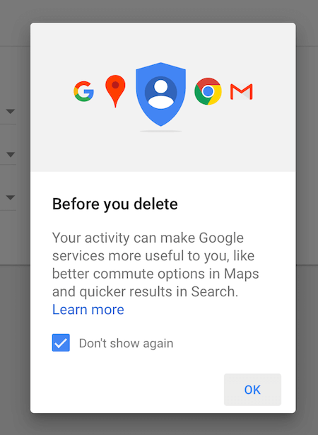 delete google photo search history