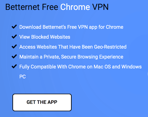 add betternet to chrome