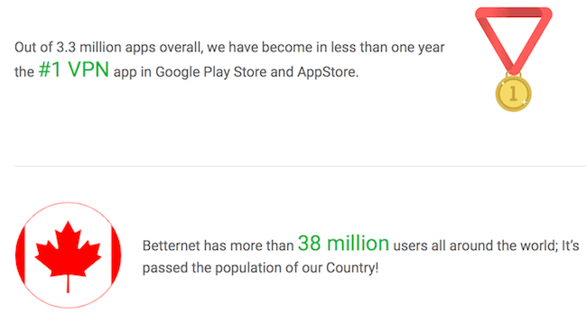 betternet vpn server