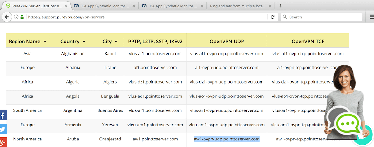 purevpn server aruba