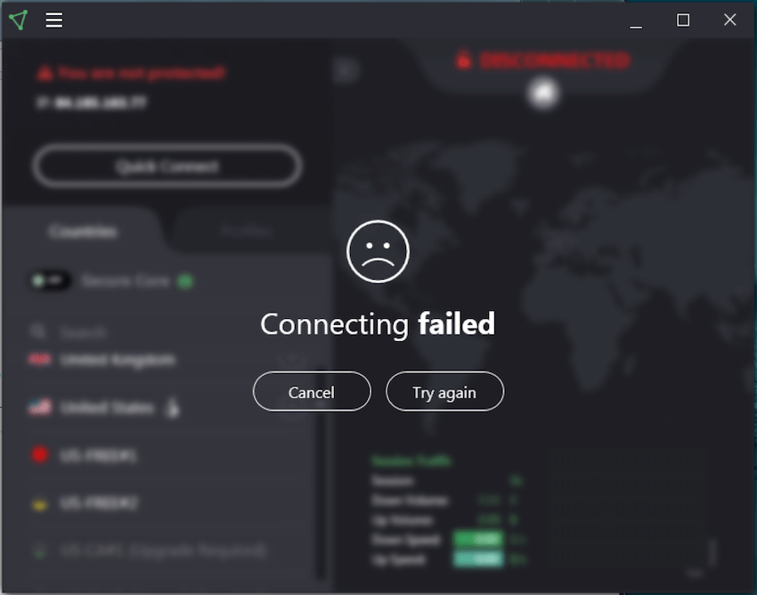 protonvpn not connecting