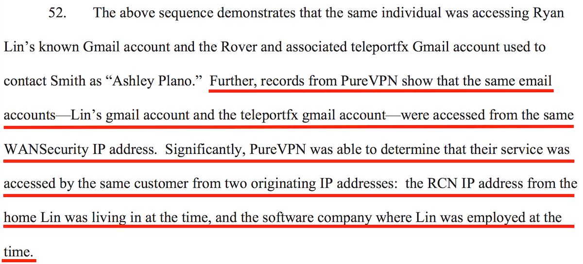 purevpn logs arrest