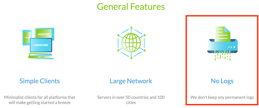 windscribe vpn logging