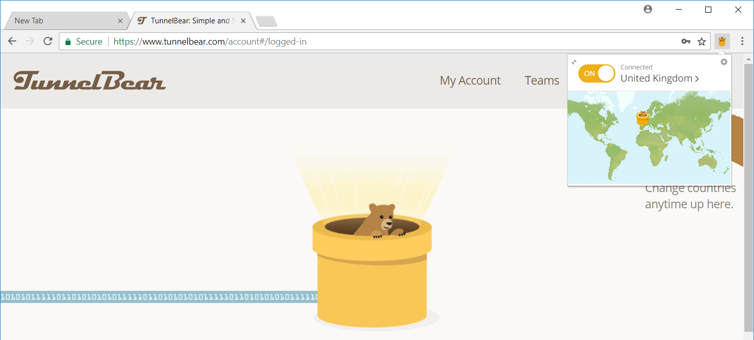 tunnelbear not connecting