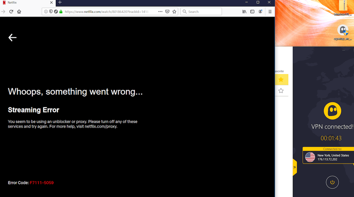 cyberghost vpn chrome netflix blocked