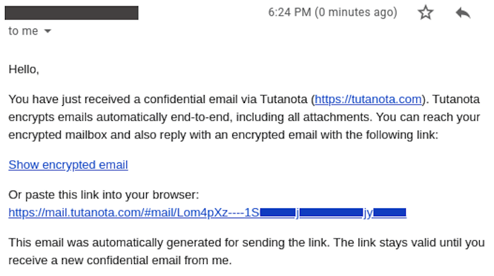 Correos electrónicos de cifrado simétrico de Tutanota