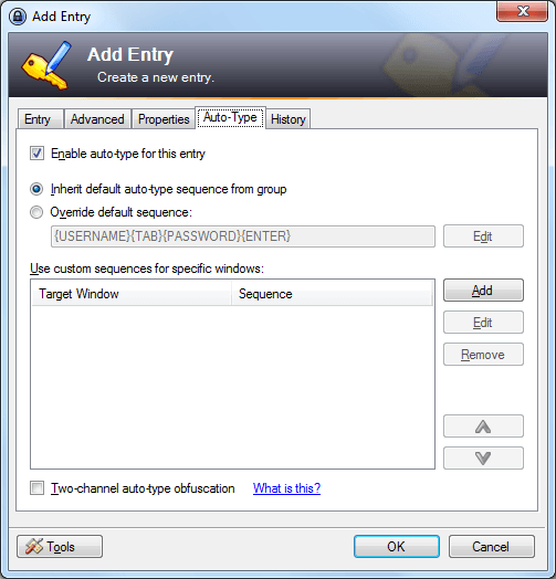 keepass auto type