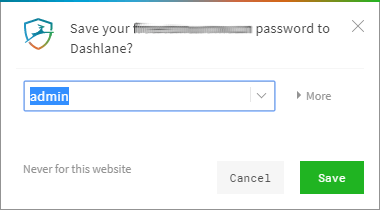 Сохранить пароли Dashlane