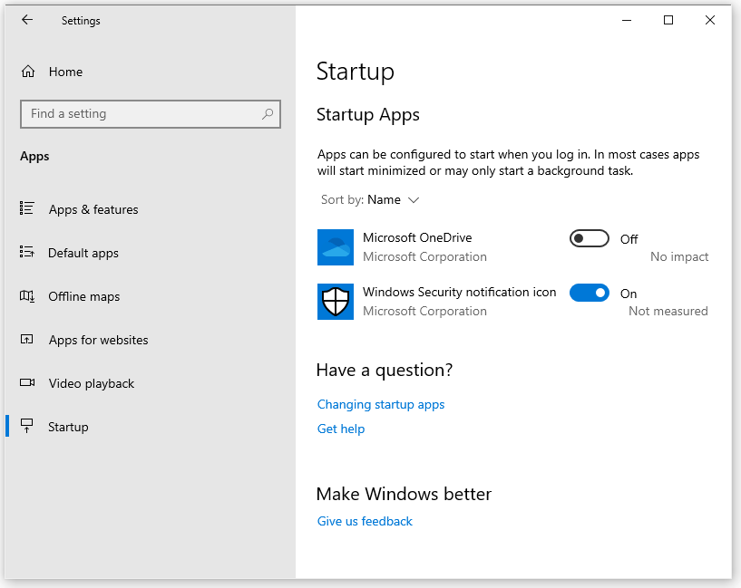 does disabling microsoft onedrive startup do anything