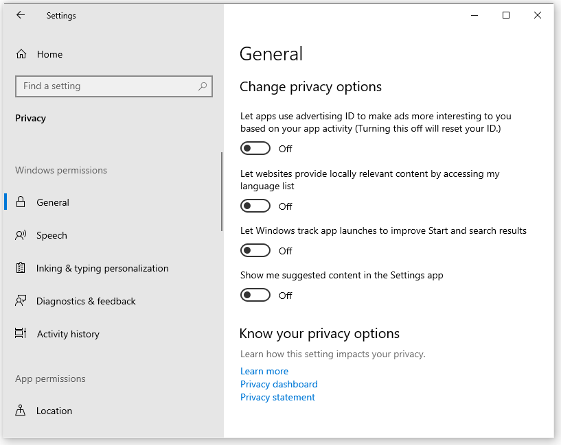 Improving Your Privacy Settings in Windows 10