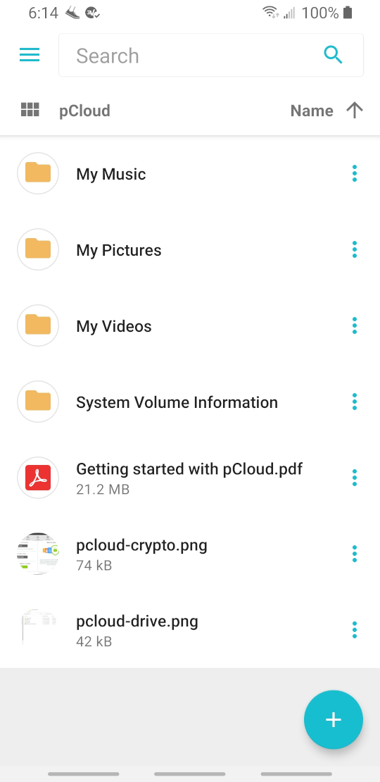 pCloud Android app