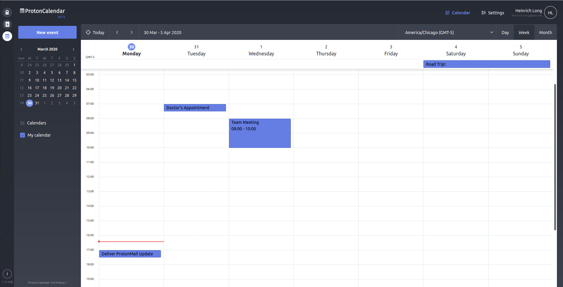 proton calendar app