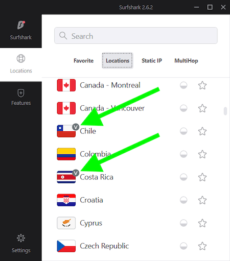 surfshark vpn server locations