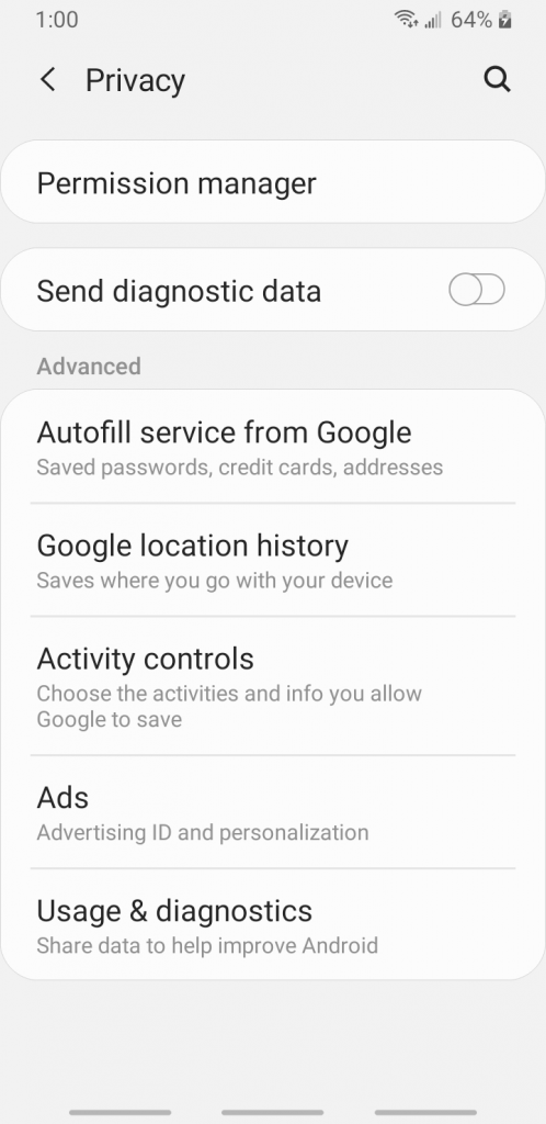 android privacy settings, How to secure my phone, small step to secure your phone
