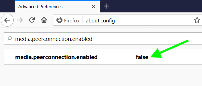how to disable webrtc firefox