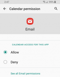 setting android app permissions