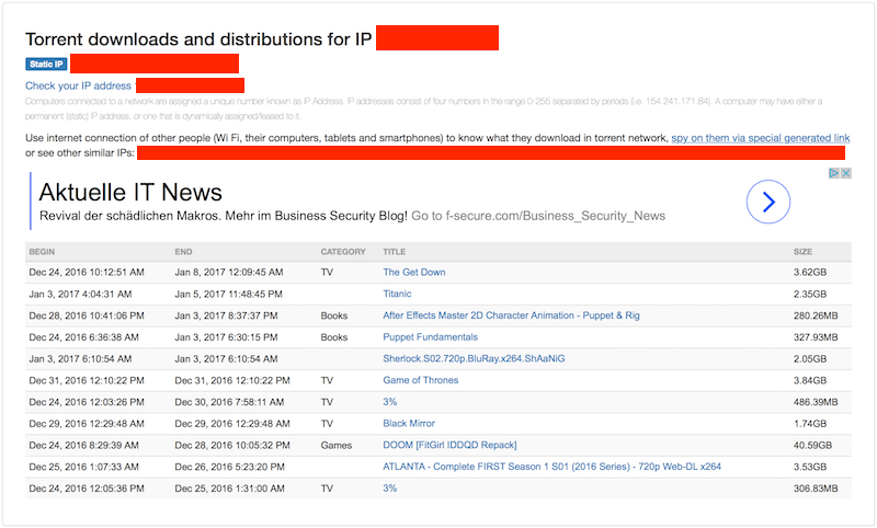 ip address exposed from torrents use a VPN