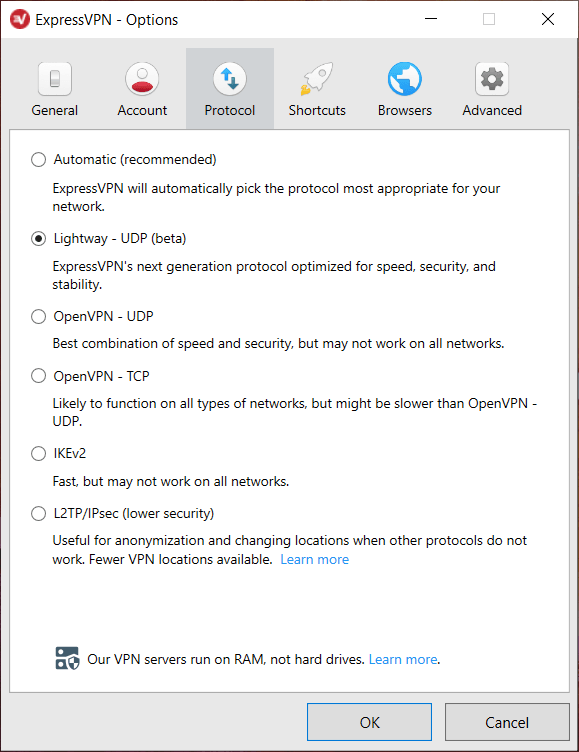 ExpressVPN encryption vpn protocols