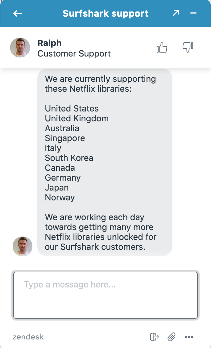 Surfshark works with Netflix