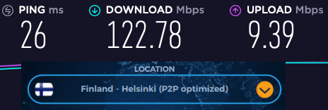 VPNac speed tests in Europe