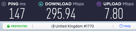 NordVPN UK server speeds faster than ExpressVPN