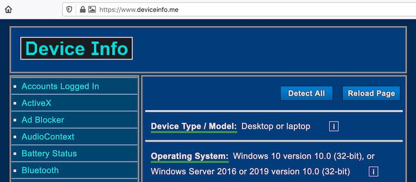 Browser Fingerprint test