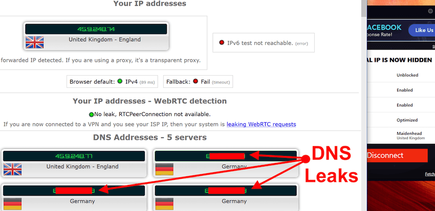 DNS leaks with VPN