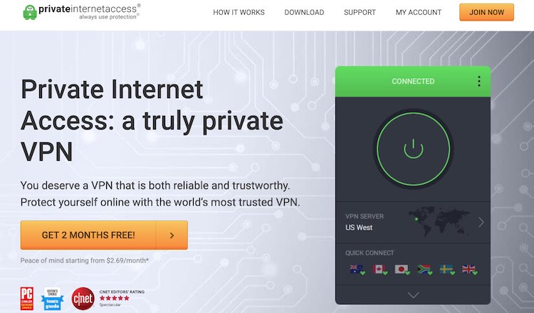 webrtc with pia private internet access vpn