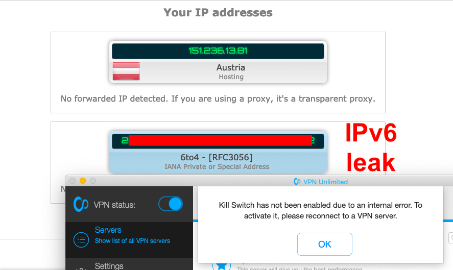 VPN leaking IPv6