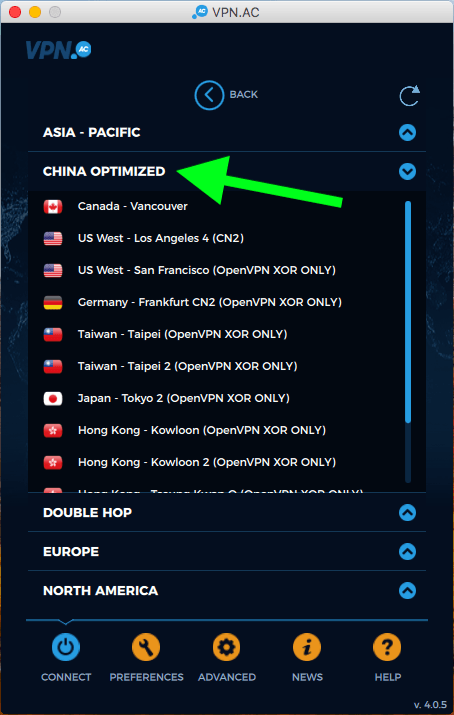 using vpn servers in china