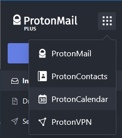 The Proton beta features menu.