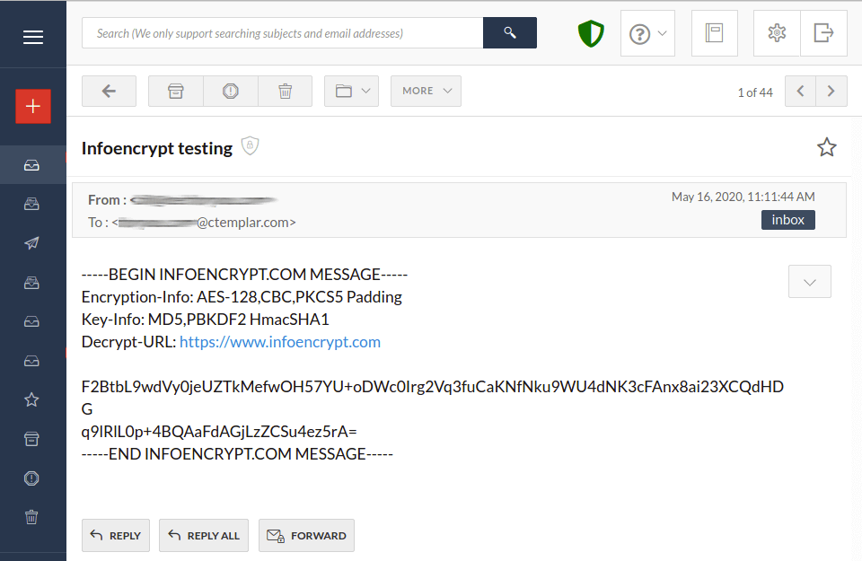 cipher text email encrypted