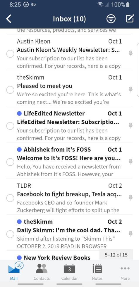 The Fastmail Android app.