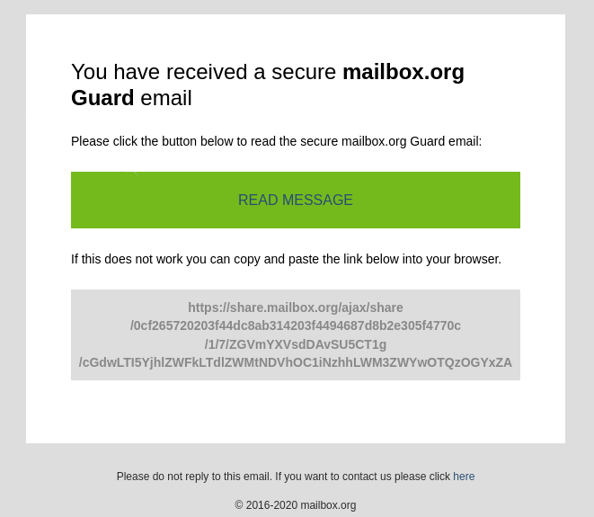 mailbox.org encrypted message