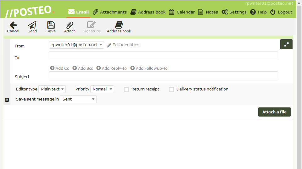 posteo compose email