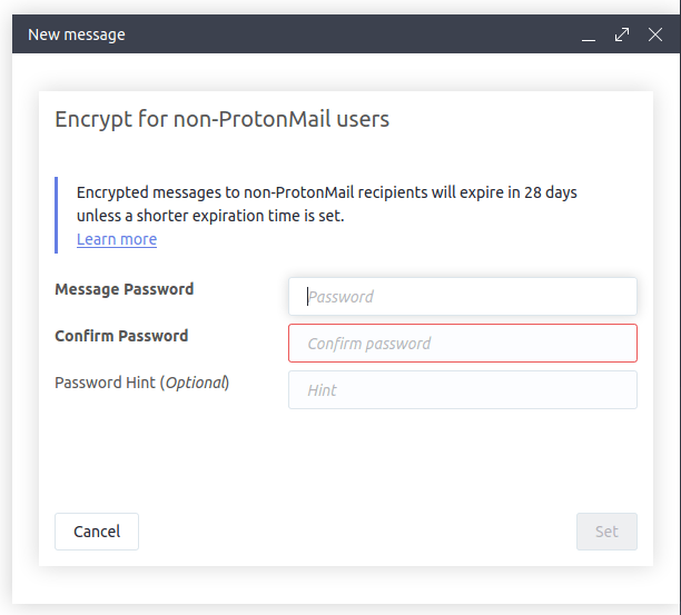 protonmail encrypted for non-users