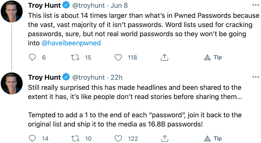 Troy Hunt on RockYou2021 Password Breach