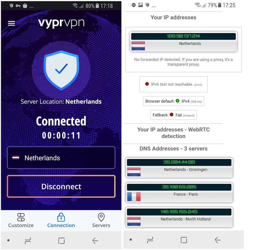 Bài kiểm tra Android Vyprvpn