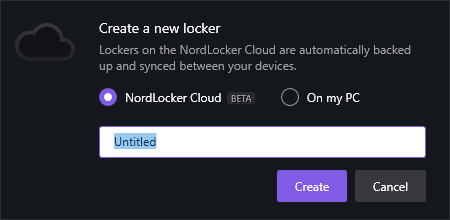nordlocker create new locker