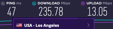 Vyprvpn Speed ​​Test Los Angeles