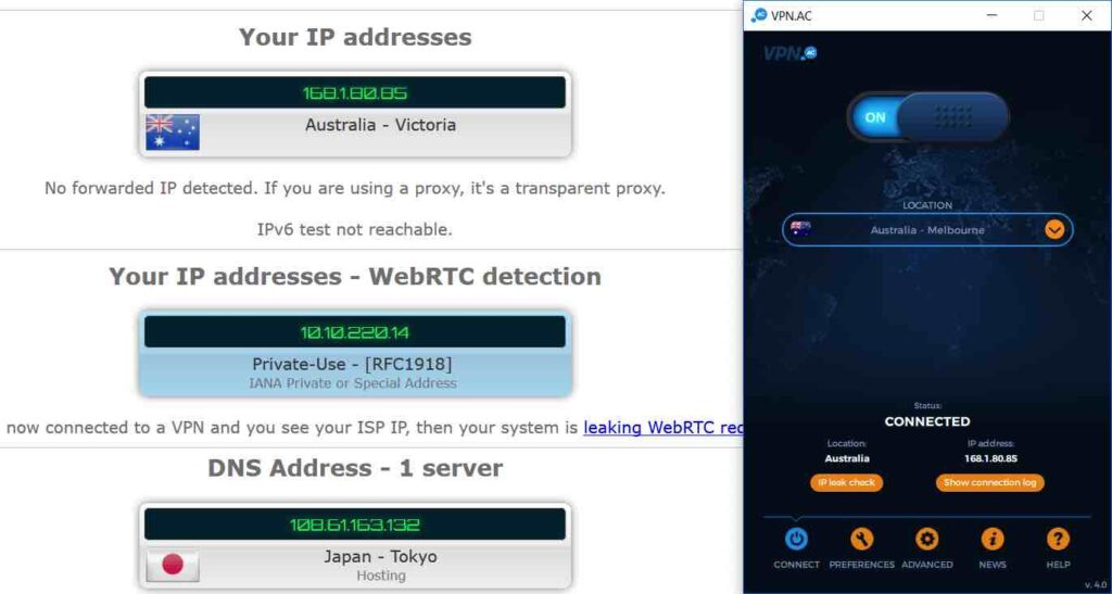 VPNac privacy and security