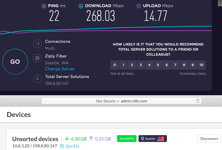 Vilfo router speed test