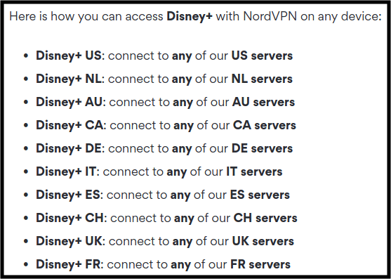 Disney Plus streaming with VPN