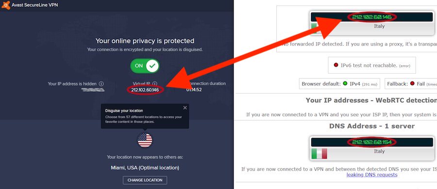 Avast VPN test