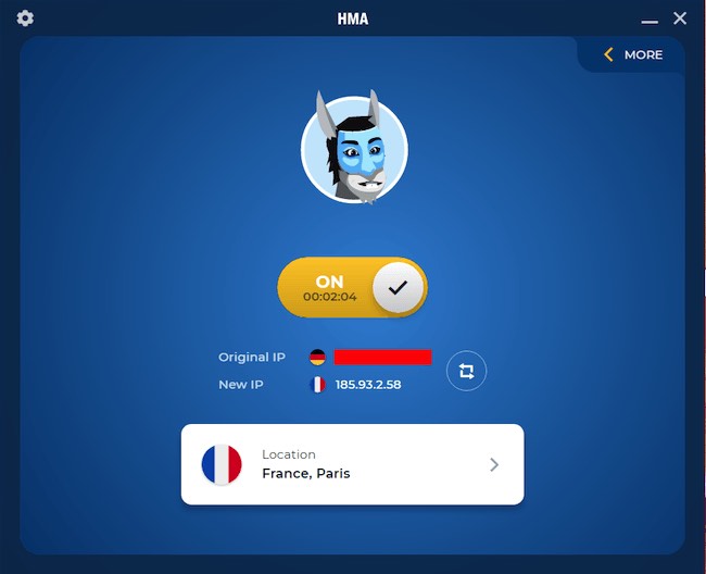 HMA VPN sur Windows