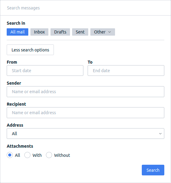 protonmail new search