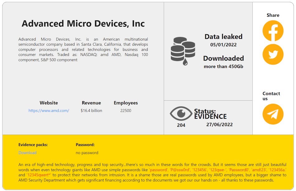 RansomHouse AMD Advanced Micro Devices