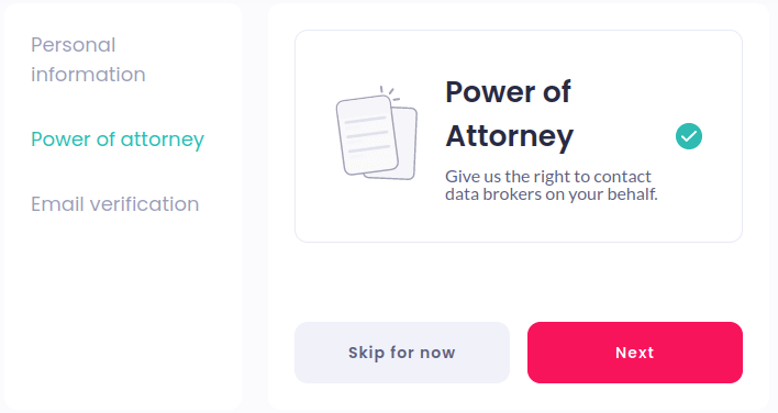 incogni power of attorney page