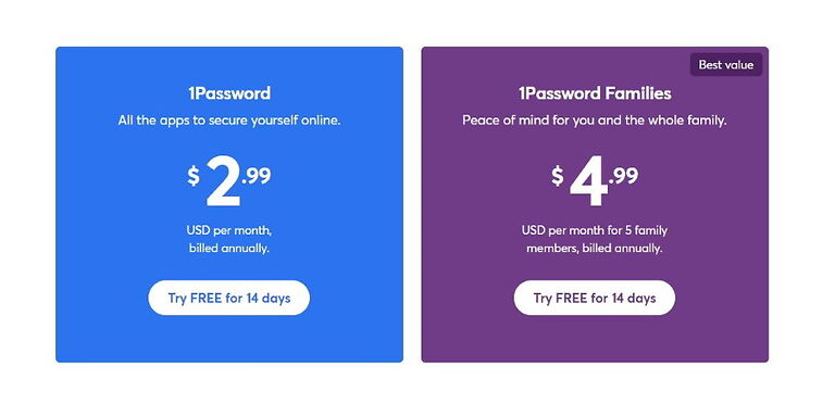 1password prices