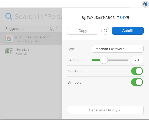 1password password generator